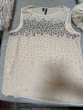 Embellished Blush Sleeveless Shell Top vintage